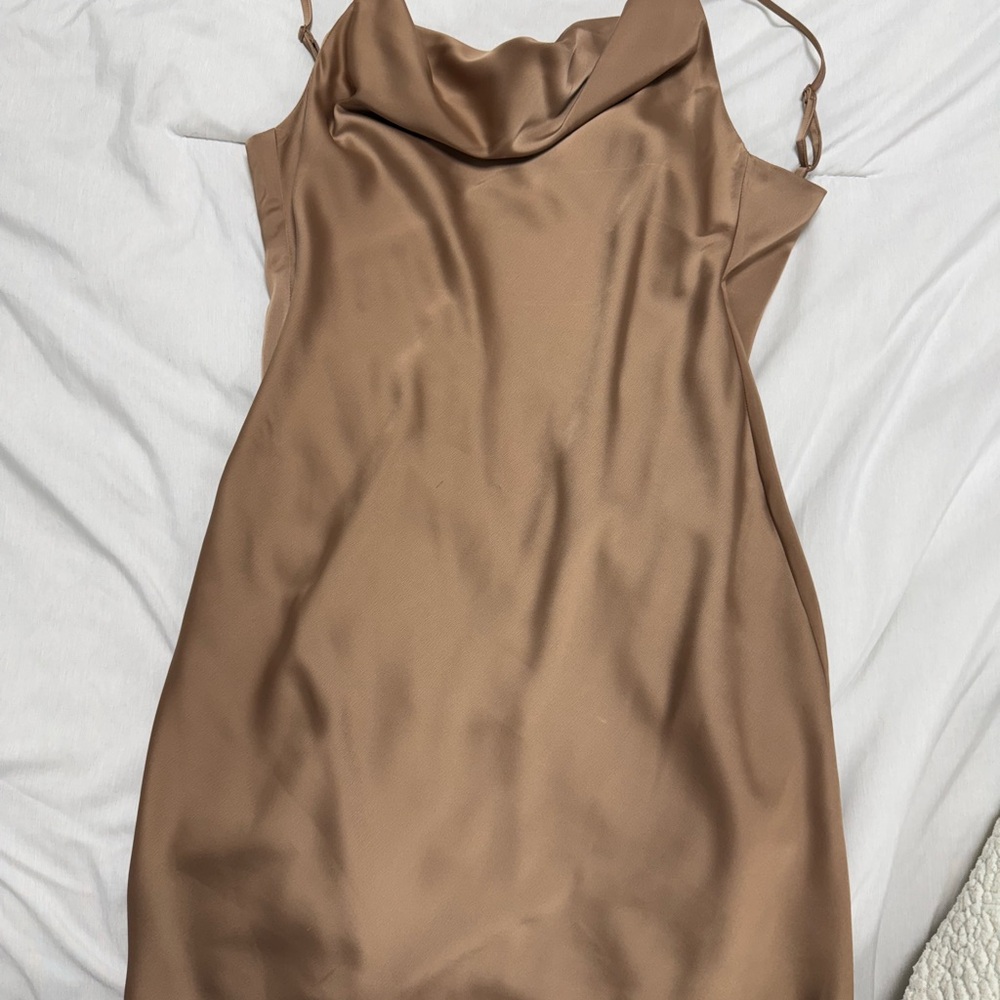 Elegant Tan Slip Dress